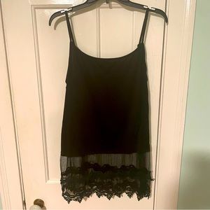 Black Camisole with Lace Bottom